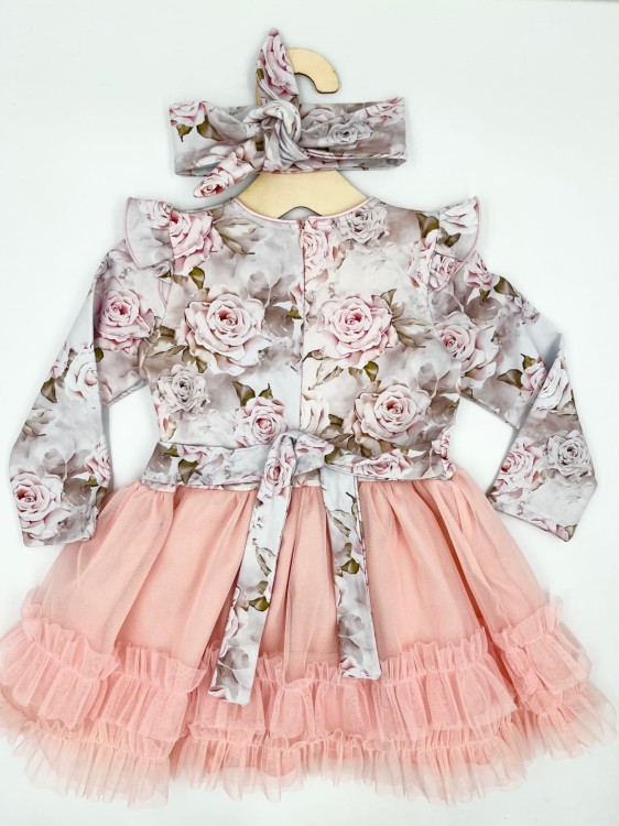 Sukienka dziewczęca wizytowa z opaską