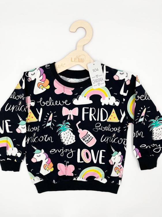 Bluza dziewczęca CZARNA Chrisma