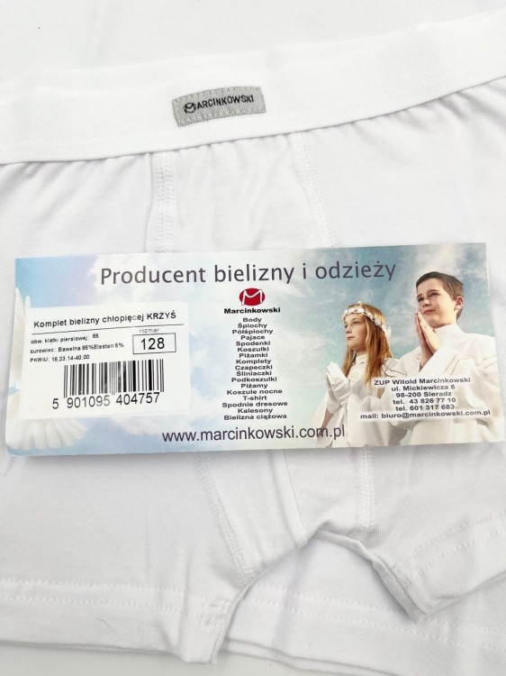 Komplet bielizny chłopięcej komunijnej Marcinkowski