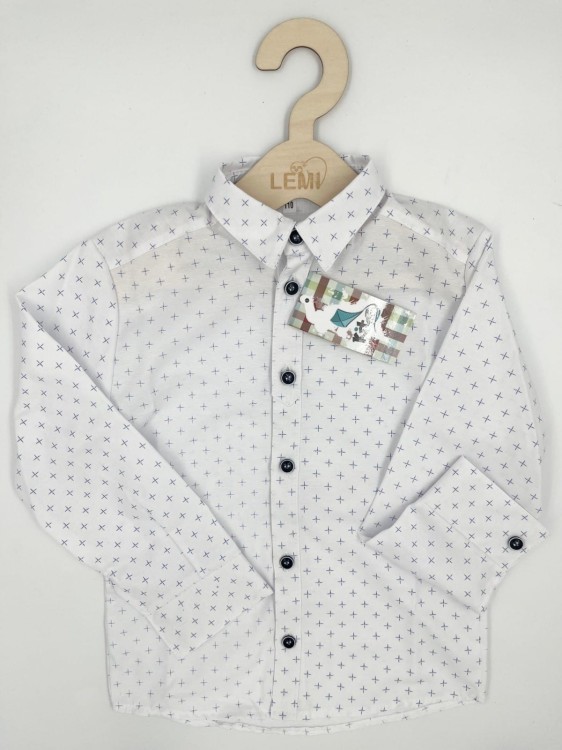 Koszula chłopięca biała wzorek