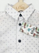 Koszula chłopięca biała wzorek