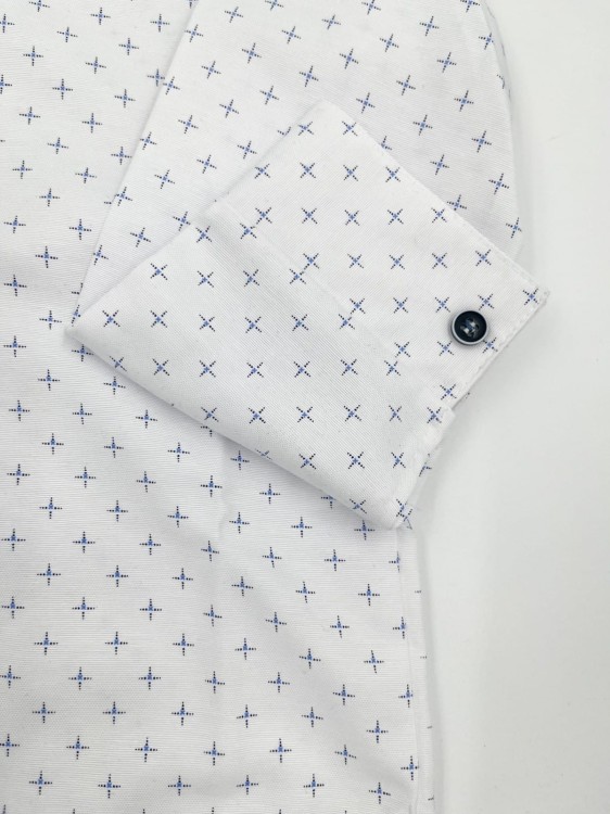Koszula chłopięca biała wzorek