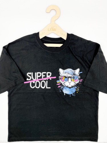 T-shirt dziewczęcy KOT