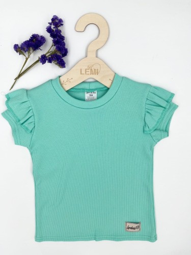 T-shirt dziewczęcy prążek Lambda