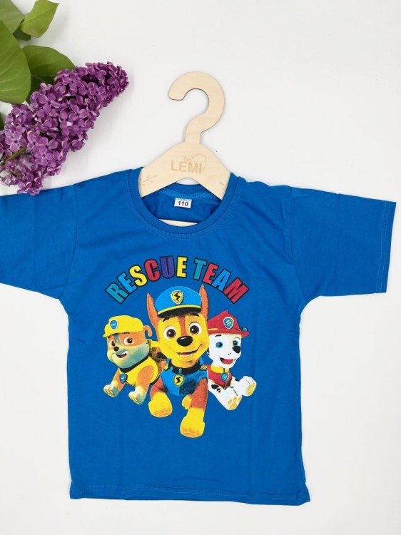 T-shirt chłopięcy Psi Patrol niebieski