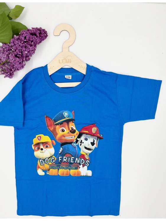T-shirt chłopięcy Psi Patrol niebieski