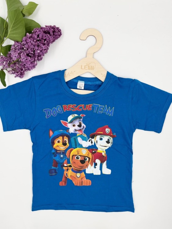 T-shirt chłopięcy Psi Patrol niebieski