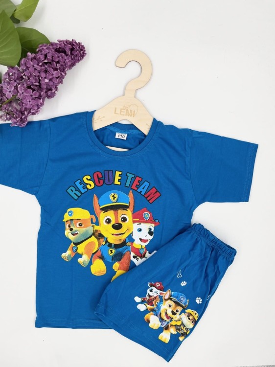 T-shirt chłopięcy Psi Patrol niebieski