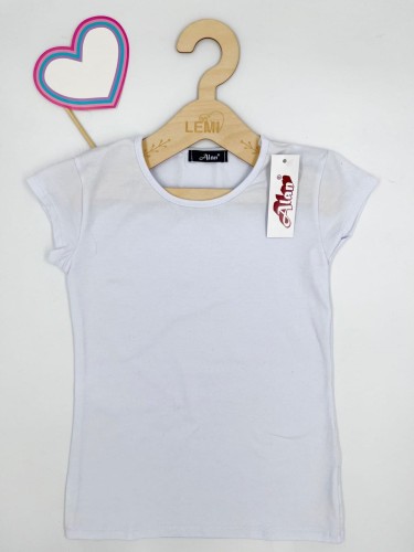 T-shirt biały dziewczęcy Alan