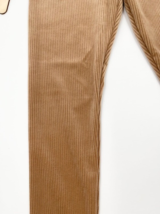 Legginsy dziewczęce welur prążek Lambda