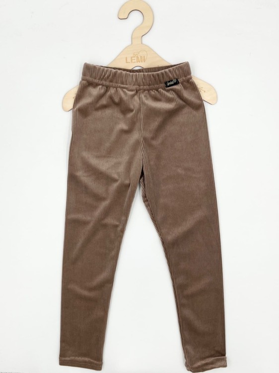 Legginsy dziewczęce welur prążek Lambda