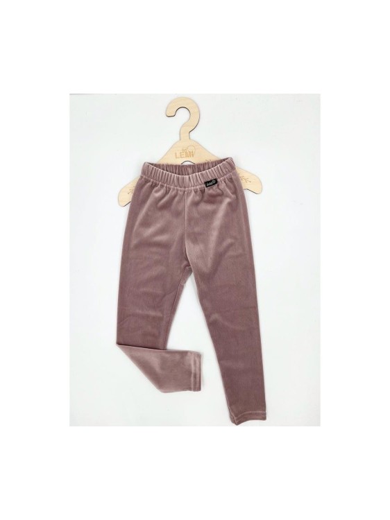 Legginsy dziewczęce welur prążek Lambda