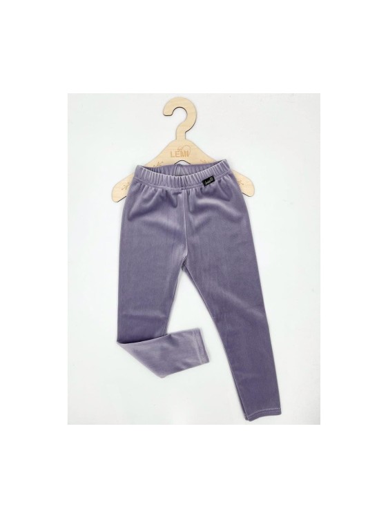 Legginsy dziewczęce welur prążek Lambda