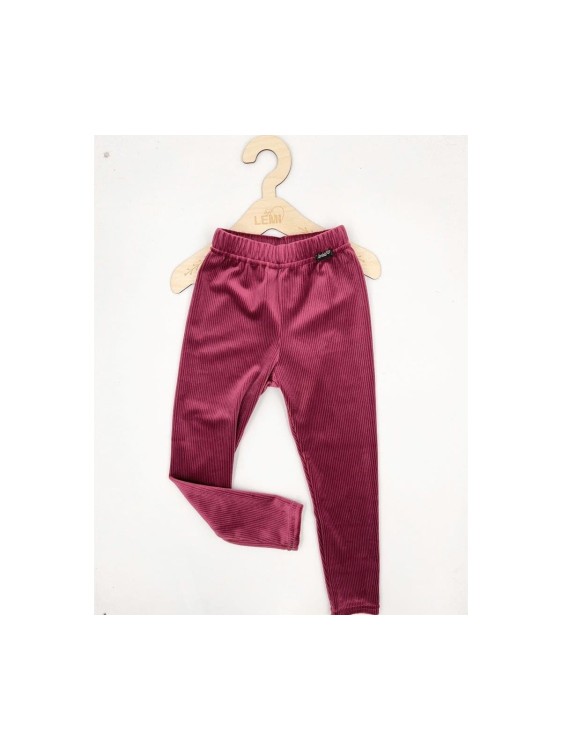 Legginsy dziewczęce welur prążek Lambda