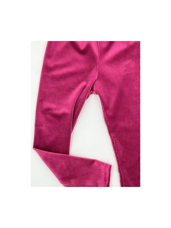 Legginsy dziewczęce welur prążek Lambda