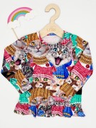 Bluzka dziewczęca z falbanką KOT AIPI