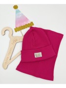 Komplet czapka plus komin szeroki prążek