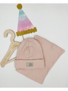 Komplet czapka plus komin szeroki prążek