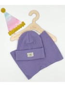 Komplet czapka plus komin szeroki prążek