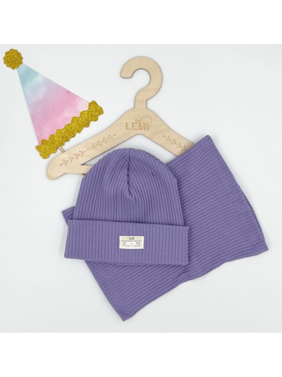 Komplet czapka plus komin szeroki prążek