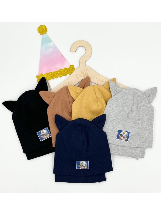 Komplet czapka plus chusta prążek KOT