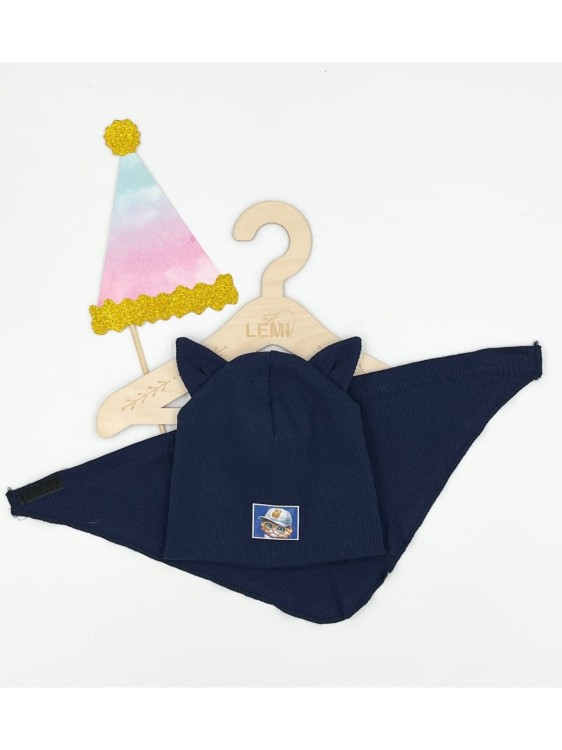 Komplet czapka plus chusta prążek KOT