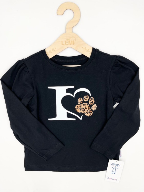 Bluzka dziewczęca czarna BAMBOLA