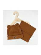 Komplet czapka plus komin prążek USZKI TK