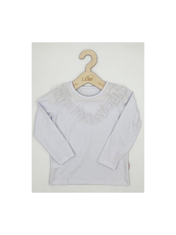 Bluzka dziewczęca biała PEREŁKI AIPI