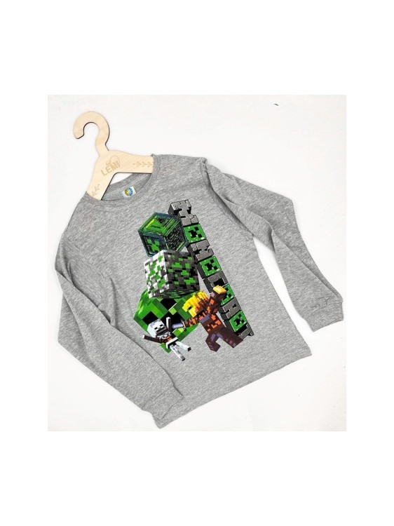 Bluzka chłopięca bawełna długi rękaw Minecraft