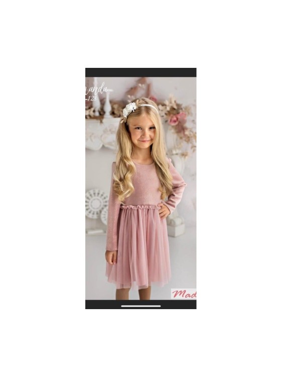 Welurowa sukienka z tiulem Madżi