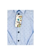 Koszula chłopięca niebieska wzorek MARWA