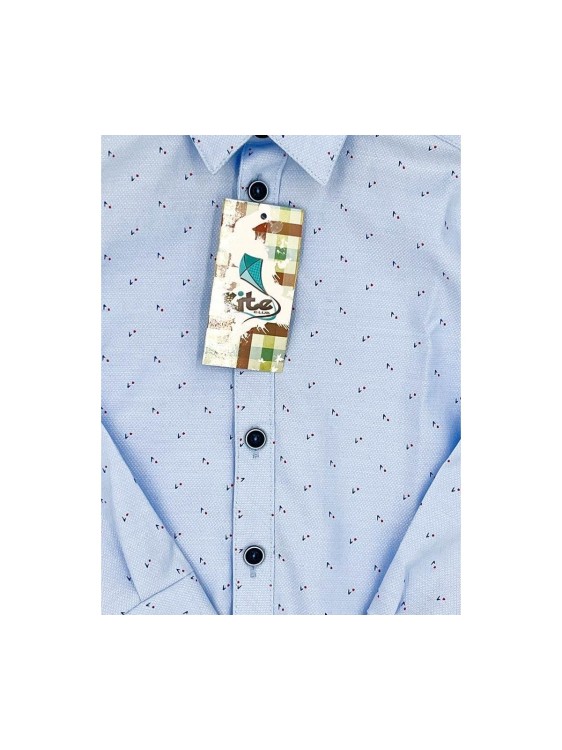 Koszula chłopięca niebieska wzorek MARWA