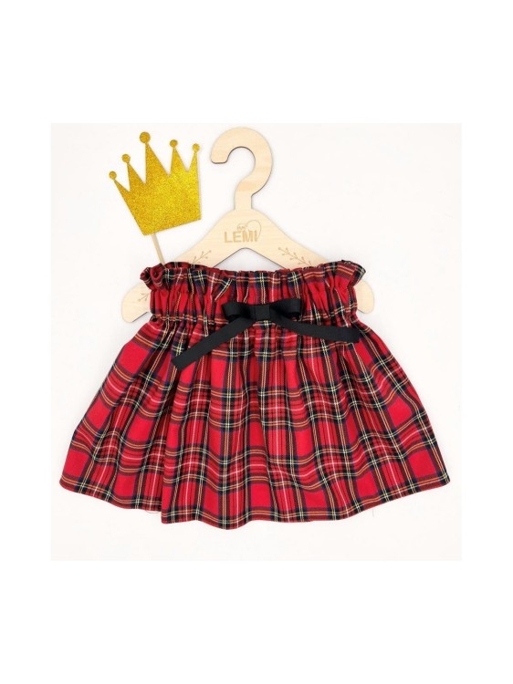 Spódnica dziewczęca w kratkę czerwona świąteczna Madżi