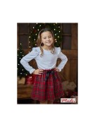 Spódnica dziewczęca w kratkę czerwona świąteczna Madżi