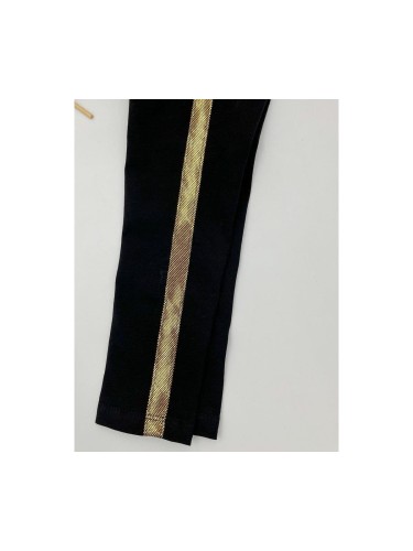 Legginsy dziewczęce ze złotym lampasem AIPI