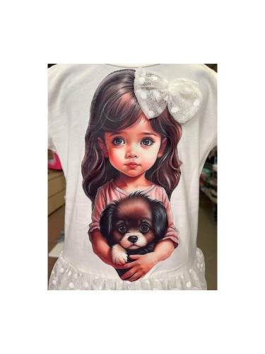 Sukienka dziewczęca krótki rękaw DZIEWCZYNKA