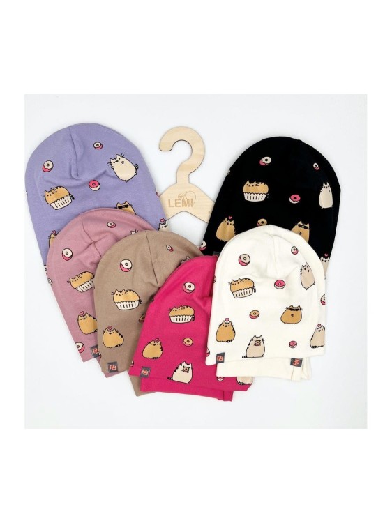 Komplet bawełniany czapka plus komin Pusheen  świeci w ciemnościPanPan 3-7 lat