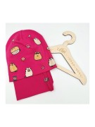 Komplet bawełniany czapka plus komin Pusheen  świeci w ciemnościPanPan 3-7 lat