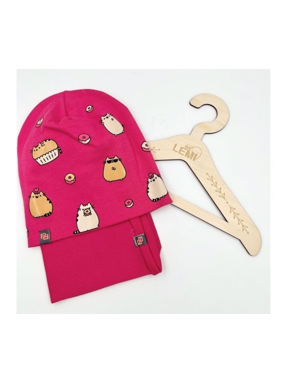 Komplet bawełniany czapka plus komin Pusheen  świeci w ciemnościPanPan 3-7 lat