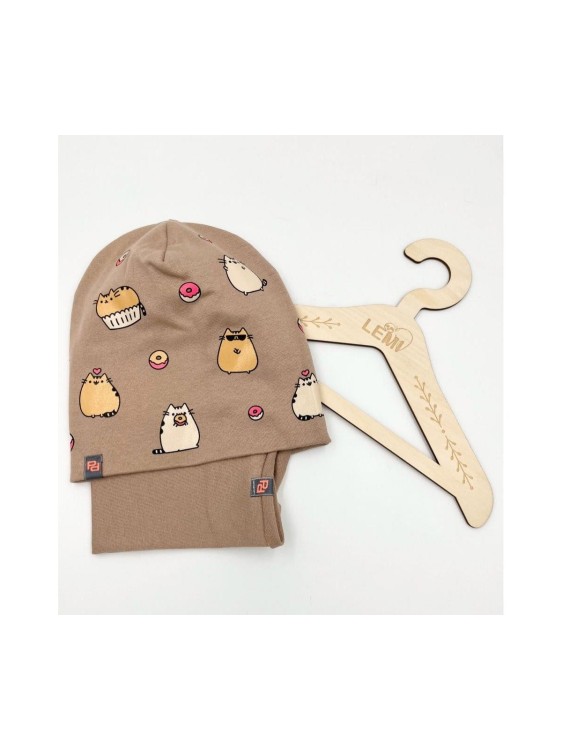 Komplet bawełniany czapka plus komin Pusheen  świeci w ciemnościPanPan 3-7 lat