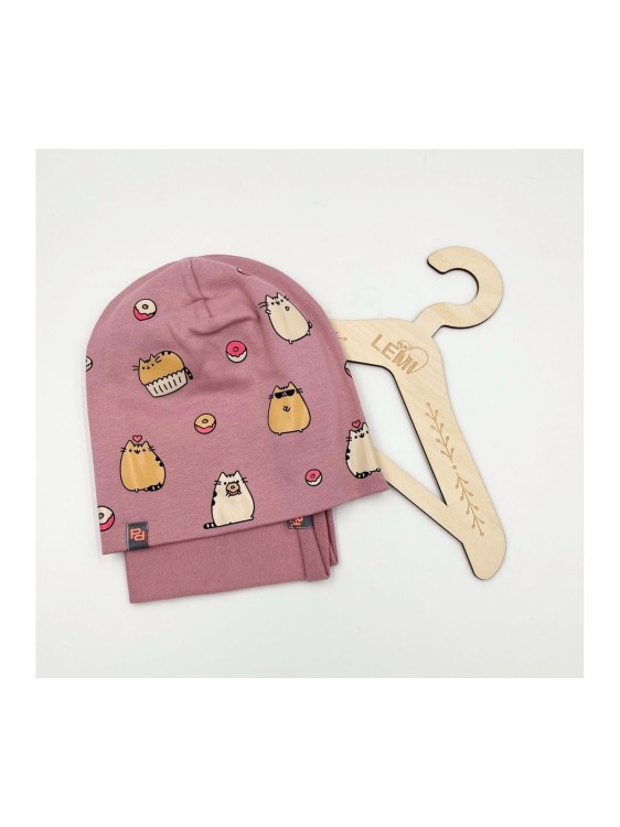 Komplet bawełniany czapka plus komin Pusheen  świeci w ciemnościPanPan 3-7 lat