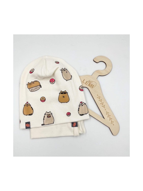 Komplet bawełniany czapka plus komin Pusheen  świeci w ciemnościPanPan 3-7 lat