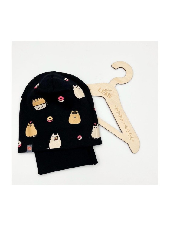 Komplet bawełniany czapka plus komin Pusheen  świeci w ciemnościPanPan 3-7 lat