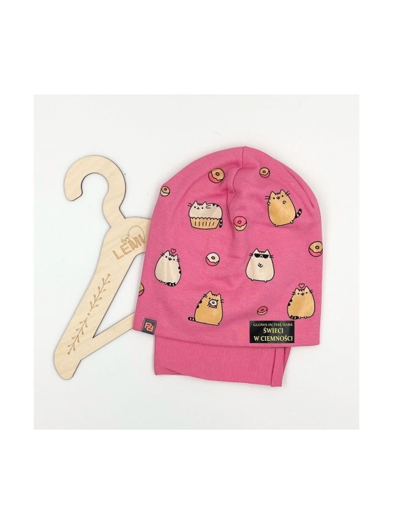 Komplet bawełniany czapka plus komin Pusheen  świeci w ciemnościPanPan 3-7 lat