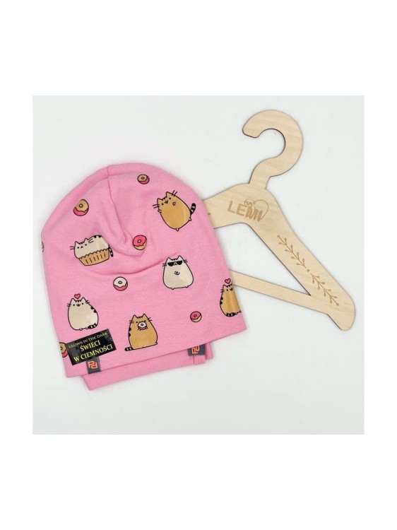 Komplet bawełniany czapka plus komin Pusheen  świeci w ciemnościPanPan 3-7 lat