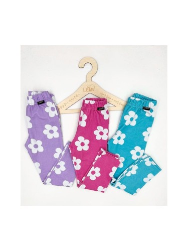 Legginsy bawełniane w kwiatki Lambda