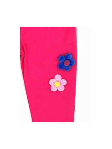 Legginsy dziewczęce z pluszowym kwiatkiem Dresmoda