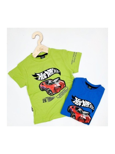 T-shirt chłopięcy WYSCIGÓWKA ze świecącą diodą LIDMAR