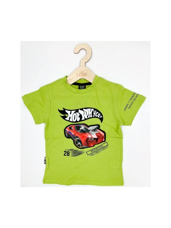 T-shirt chłopięcy WYSCIGÓWKA ze świecącą diodą LIDMAR